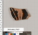 Terracotta fragment of a kylix (drinking cup), Terracotta, Greek, Attic