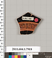 Terracotta fragment of a kylix (drinking cup), Terracotta, Greek, Attic