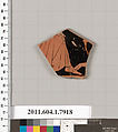 Terracotta fragment of a kylix (drinking cup), Terracotta, Greek, Attic