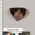 Terracotta rim fragment of a kylix (drinking cup), Terracotta, Greek, Attic