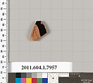 Terracotta fragment of a kylix (drinking cup), Terracotta, Greek, Attic