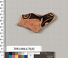 Terracotta fragment of a kylix (drinking cup), Terracotta, Greek, Attic