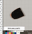 Terracotta fragment of a kylix (drinking cup), Terracotta, Greek, Attic