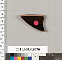Terracotta rim fragment of a kylix (drinking cup), Terracotta, Greek, Attic