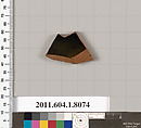 Terracotta fragment of a kylix (drinking cup), Terracotta, Greek, Attic