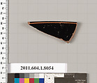 Terracotta rim fragment of a kylix (drinking cup), Terracotta, Greek, Attic