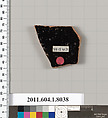 Terracotta fragment of a kylix (drinking cup), Terracotta, Greek, Attic