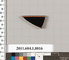 Terracotta rim fragment of a kylix (drinking cup), Terracotta, Greek, Attic