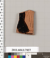 Terracotta fragment of a kylix (drinking cup), Attributed to the Calliope Painter [DvB], Terracotta, Greek, Attic