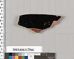 Terracotta fragment of a kylix (drinking cup), Terracotta, Greek, Attic