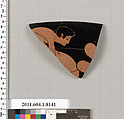 Terracotta rim fragment of a kylix (drinking cup), Attributed to the Bowdoin-Eye Painter [DvB], Terracotta, Greek, Attic