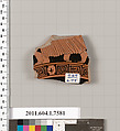 Terracotta fragment of a kylix (drinking cup), Terracotta, Greek, Attic