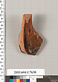 Terracotta fragment of a kylix (drinking cup), Terracotta, Greek, Attic