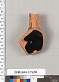 Terracotta fragment of a kylix (drinking cup), Terracotta, Greek, Attic