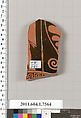 Terracotta fragment of a kylix (drinking cup), Terracotta, Greek, Attic