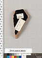 Terracotta fragment of a kylix (drinking cup), Attributed to the Euergides Painter [DvB], Terracotta, Greek, Attic