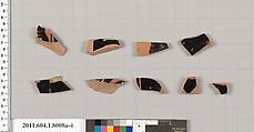 Terracotta fragments of kylikes (drinking cups), Terracotta, Greek, Attic