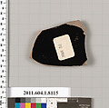 Terracotta fragment of a kylix (drinking cup), Terracotta, Greek, Attic