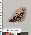 Terracotta fragment of a kylix (drinking cup), Terracotta, Greek, Attic
