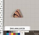 Terracotta fragment of a kylix (drinking cup), Terracotta, Greek, Attic