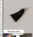 Terracotta fragment of a kylix (drinking cup), Terracotta, Greek, Attic
