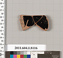 Terracotta fragment of a kylix (drinking cup), Terracotta, Greek, Attic