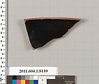 Terracotta rim fragment of a kylix (drinking cup), Terracotta, Greek, Attic