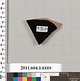 Terracotta fragment of a kylix (drinking cup), Terracotta, Greek, Attic