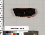 Terracotta rim fragment of a kylix (drinking cup), Terracotta, Greek, Attic