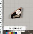 Terracotta fragment of a kylix (drinking cup), Terracotta, Greek, Attic