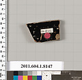 Terracotta fragment of a kylix (drinking cup), Terracotta, Greek, Attic