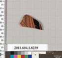 Terracotta fragment of a kylix (drinking cup), Terracotta, Greek, Attic