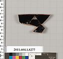 Terracotta rim fragment of a kylix (drinking cup), Terracotta, Greek, Attic