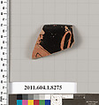 Terracotta rim fragment of a kylix (drinking cup), Terracotta, Greek, Attic
