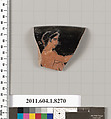 Terracotta rim fragment of a kylix (drinking cup), Terracotta, Greek, Attic