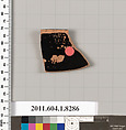 Terracotta rim fragment of a kylix (drinking cup), Terracotta, Greek, Attic