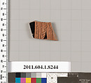 Terracotta fragment of a kylix (drinking cup), Terracotta, Greek, Attic