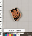 Terracotta fragment of a kylix (drinking cup), Terracotta, Greek, Attic