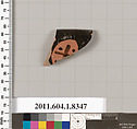 Terracotta rim fragment of a kylix (drinking cup), Terracotta, Greek, Attic
