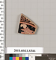 Terracotta fragment of a kylix (drinking cup), Terracotta, Greek, Attic