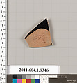 Terracotta fragment of a kylix (drinking cup), Terracotta, Greek, Attic