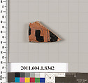 Terracotta fragment of a kylix (drinking cup), Terracotta, Greek, Attic