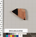 Terracotta fragment of a kylix (drinking cup), Terracotta, Greek, Attic