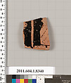 Terracotta fragment of a kylix (drinking cup), Terracotta, Greek, Attic