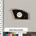 Terracotta fragment of a kylix (drinking cup), Terracotta, Greek, Attic