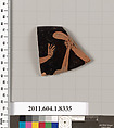 Terracotta rim fragment of a kylix (drinking cup), Terracotta, Greek, Attic