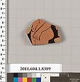 Terracotta fragment of a kylix (drinking cup), Terracotta, Greek, Attic