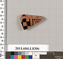 Terracotta fragment of a kylix (drinking cup), Terracotta, Greek, Attic