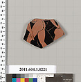 Terracotta fragment of a kylix (drinking cup), Terracotta, Greek, Attic