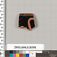 Terracotta rim fragment of a kylix (drinking cup), Terracotta, Greek, Attic
